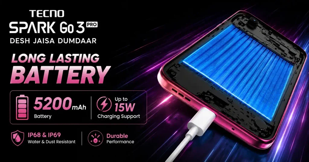 tecno spark go 3 pro battery
